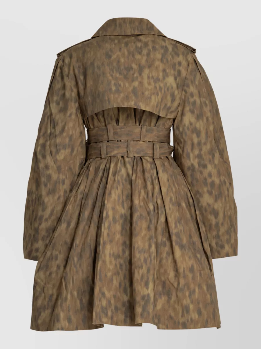 Ganni Animal Print Trench Coat