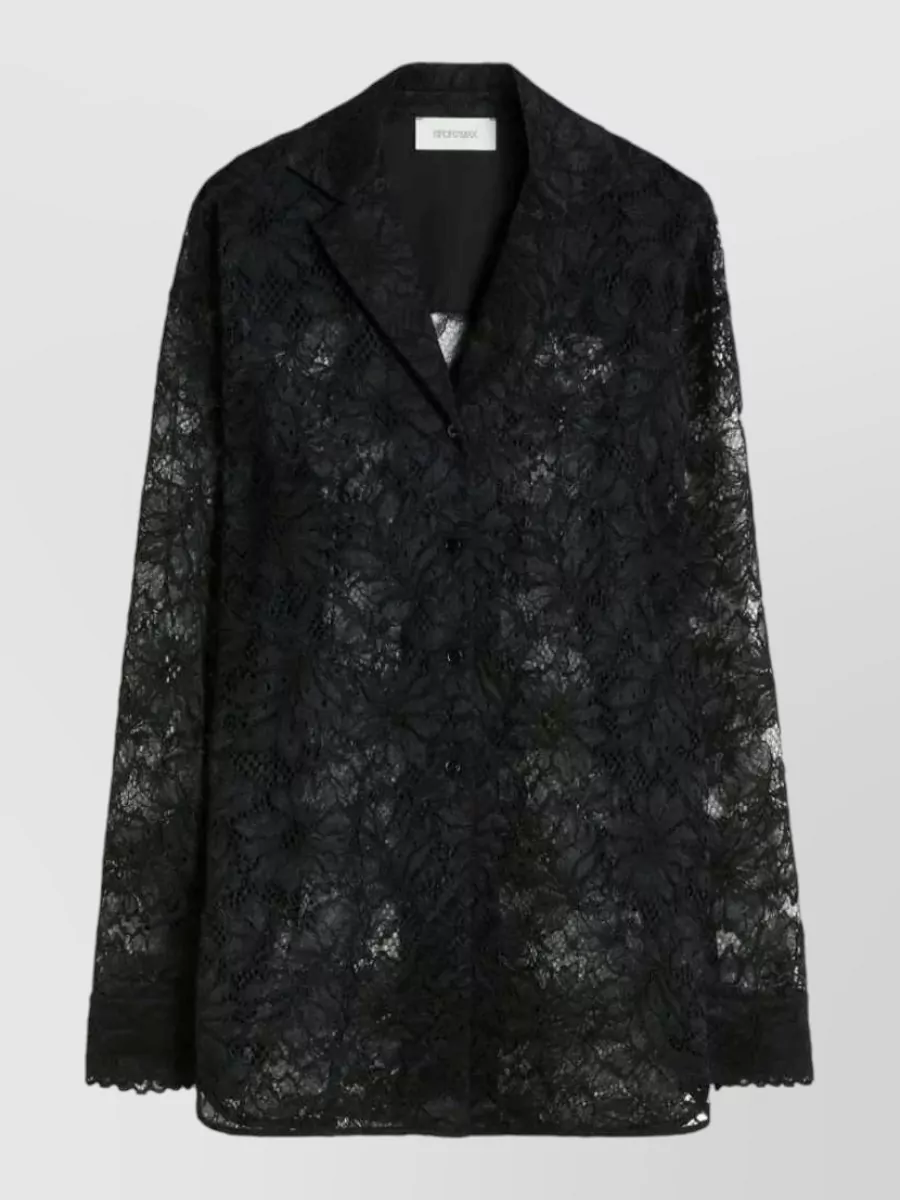 Sportmax floral lace long-sleeve pyjama top