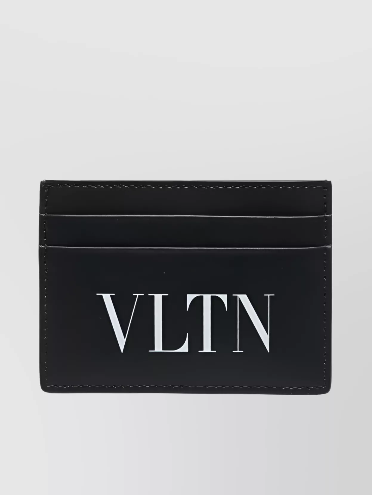 Shop Valentino Rectangular Calfskin Card Holder In Black