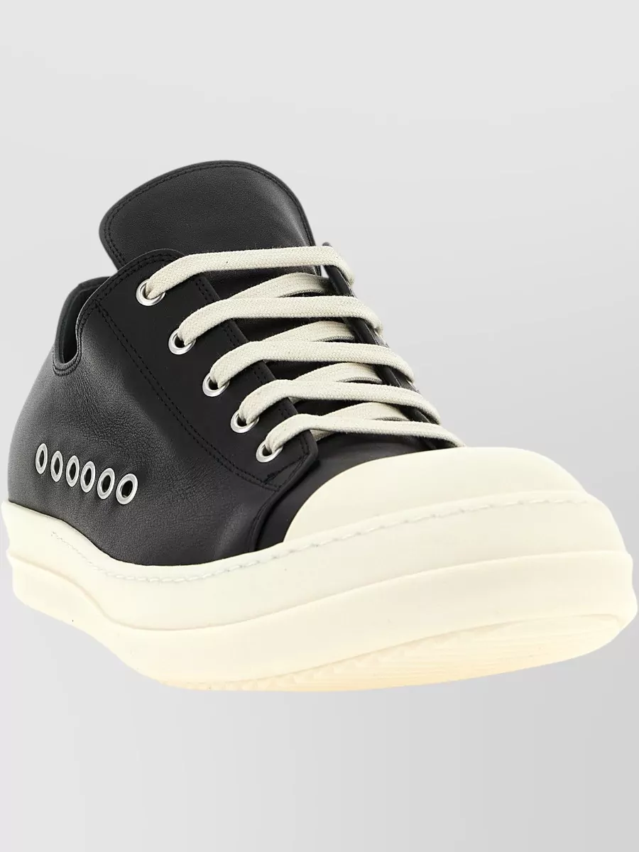 Rick Owens Leather Low-Top Sneakers