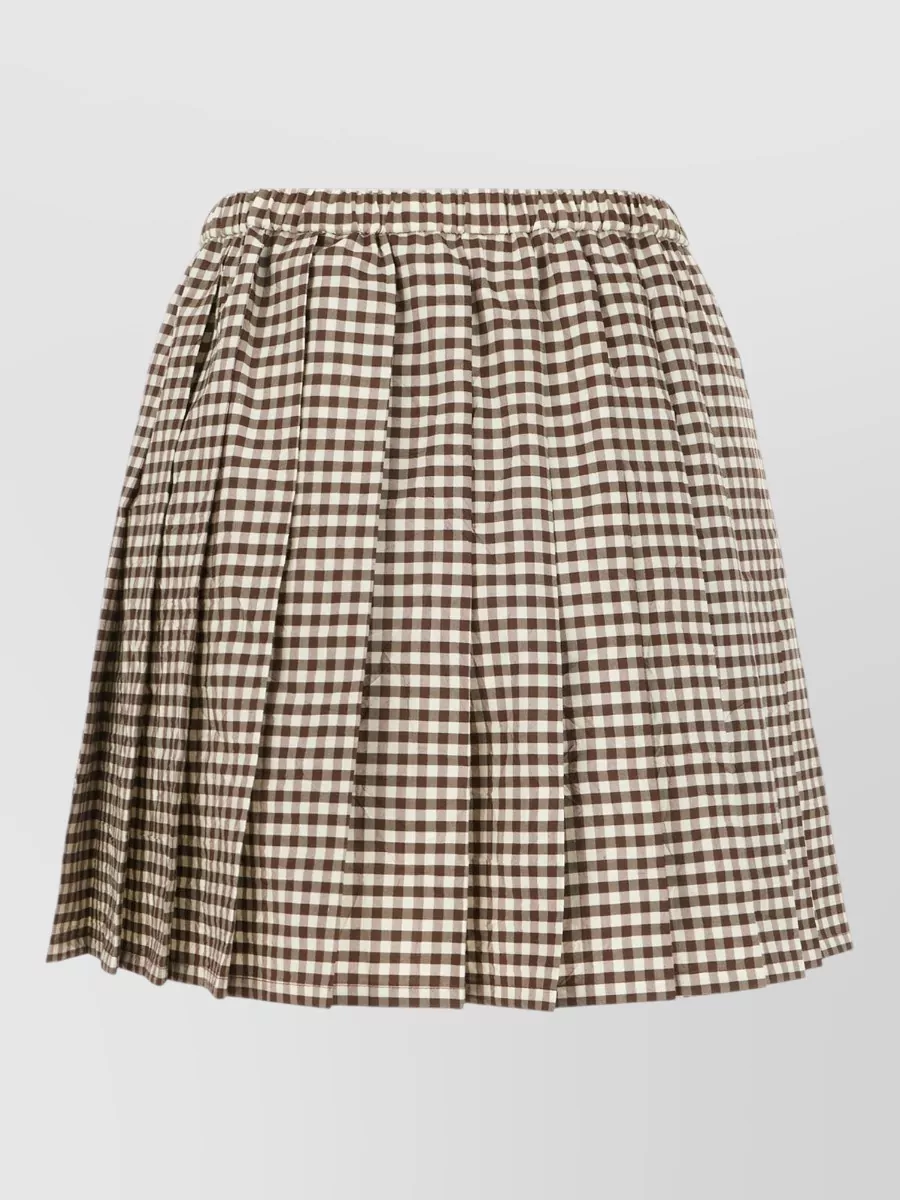 Moncler Printed Pleated Miniskirt