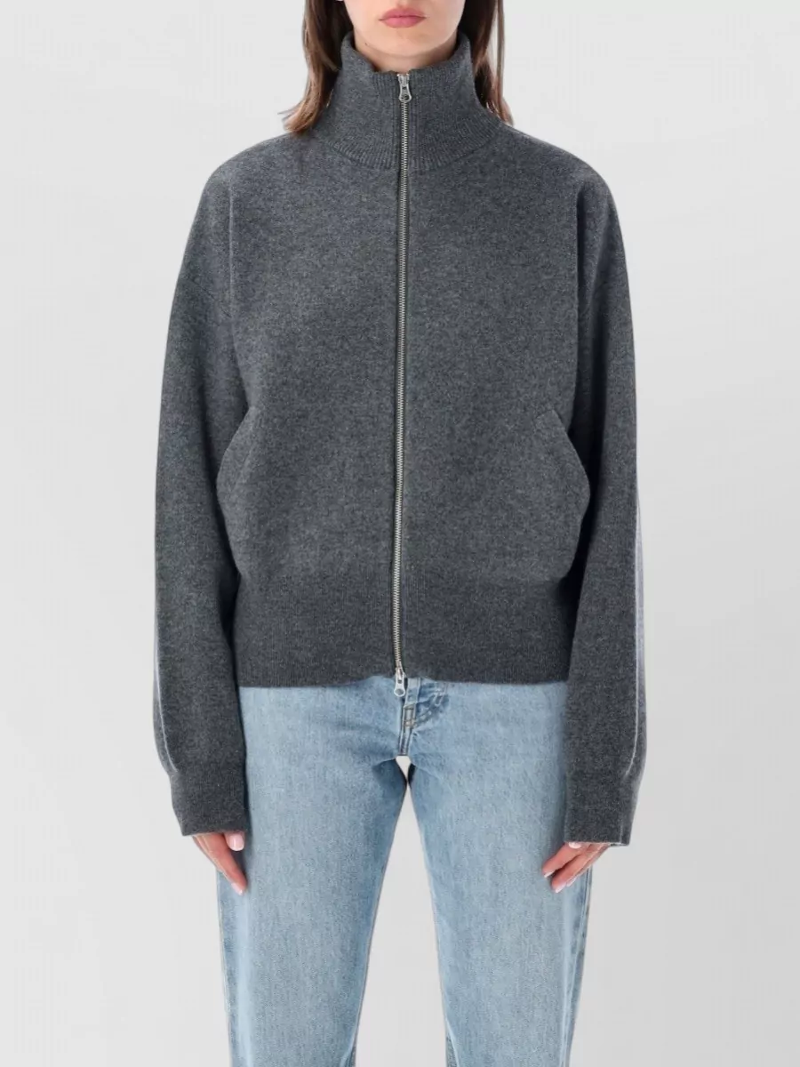 Extreme Cashmere cashmere jacquard cropped zip cardigan