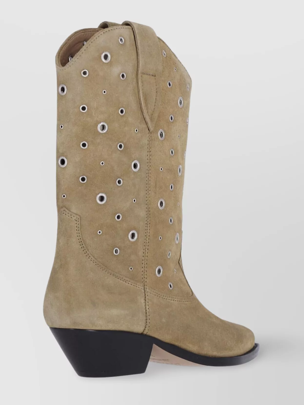 Isabel Marant Eyelet Suede Mid-Calf Pointed Ankle Boots