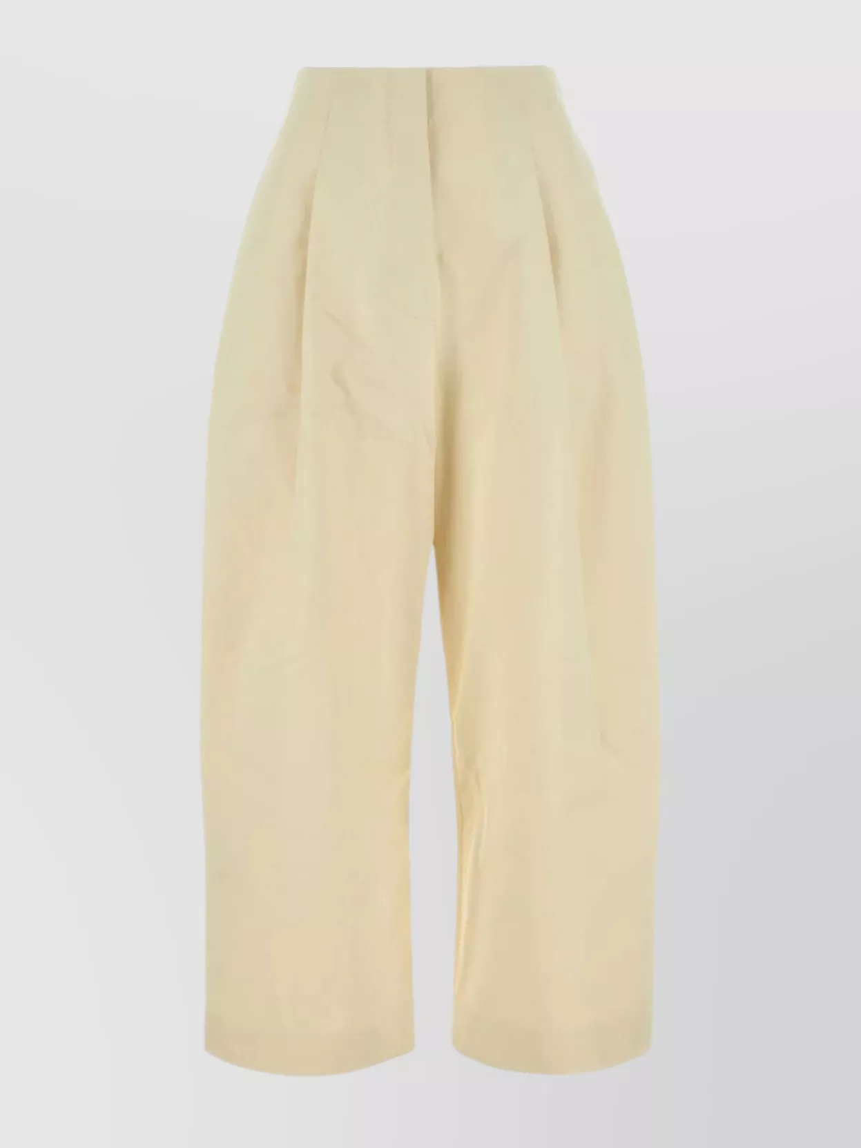 Shop Studio Nicholson Wide-leg Cotton Twill Trousers With Central Seam Pleats