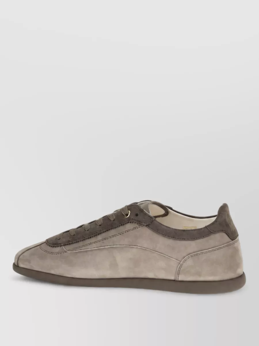 Brunello Cucinelli Calf Leather Lace-Up Sneakers
