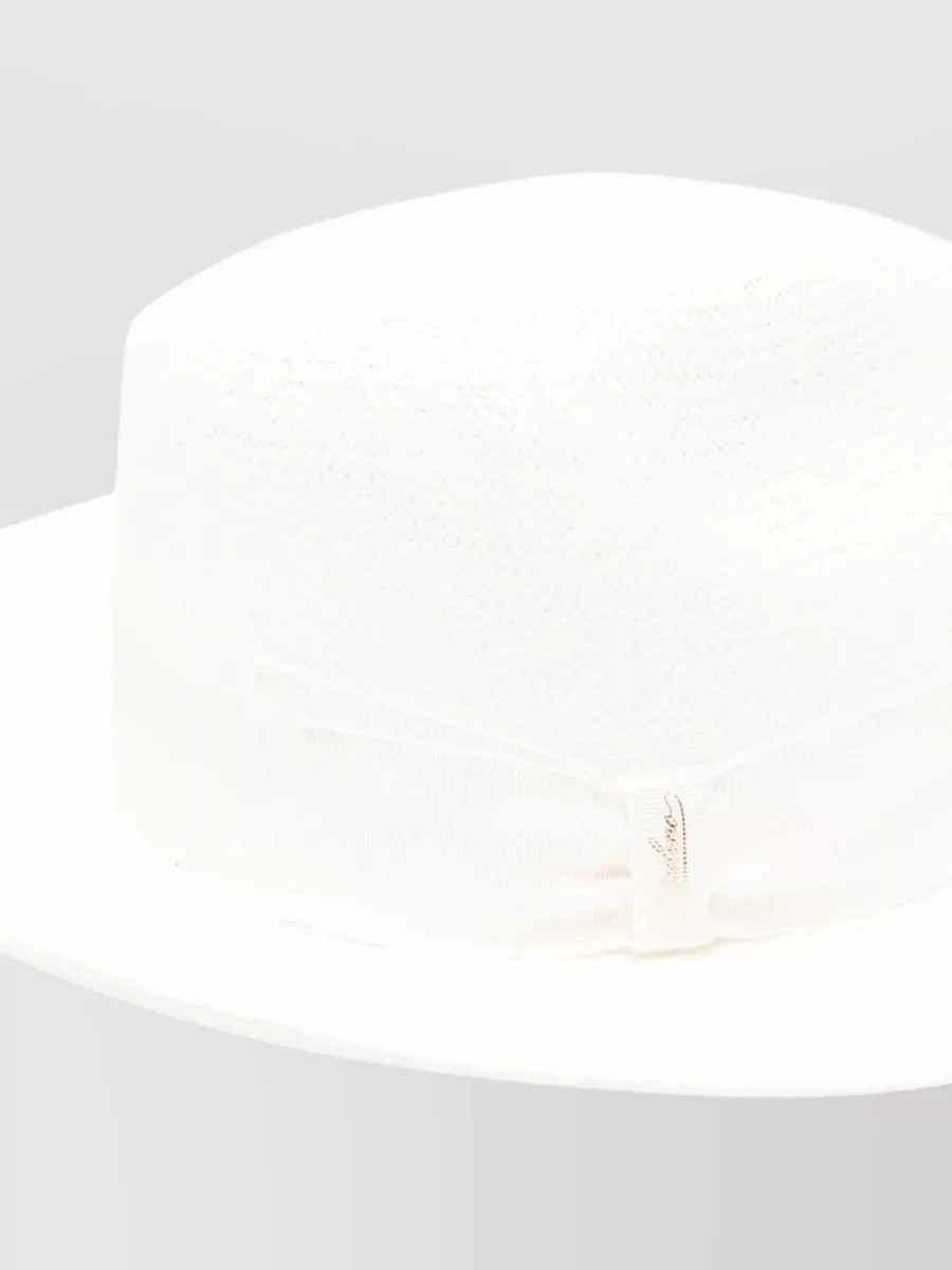 Borsalino Straw Wide Brim Fedora Hat