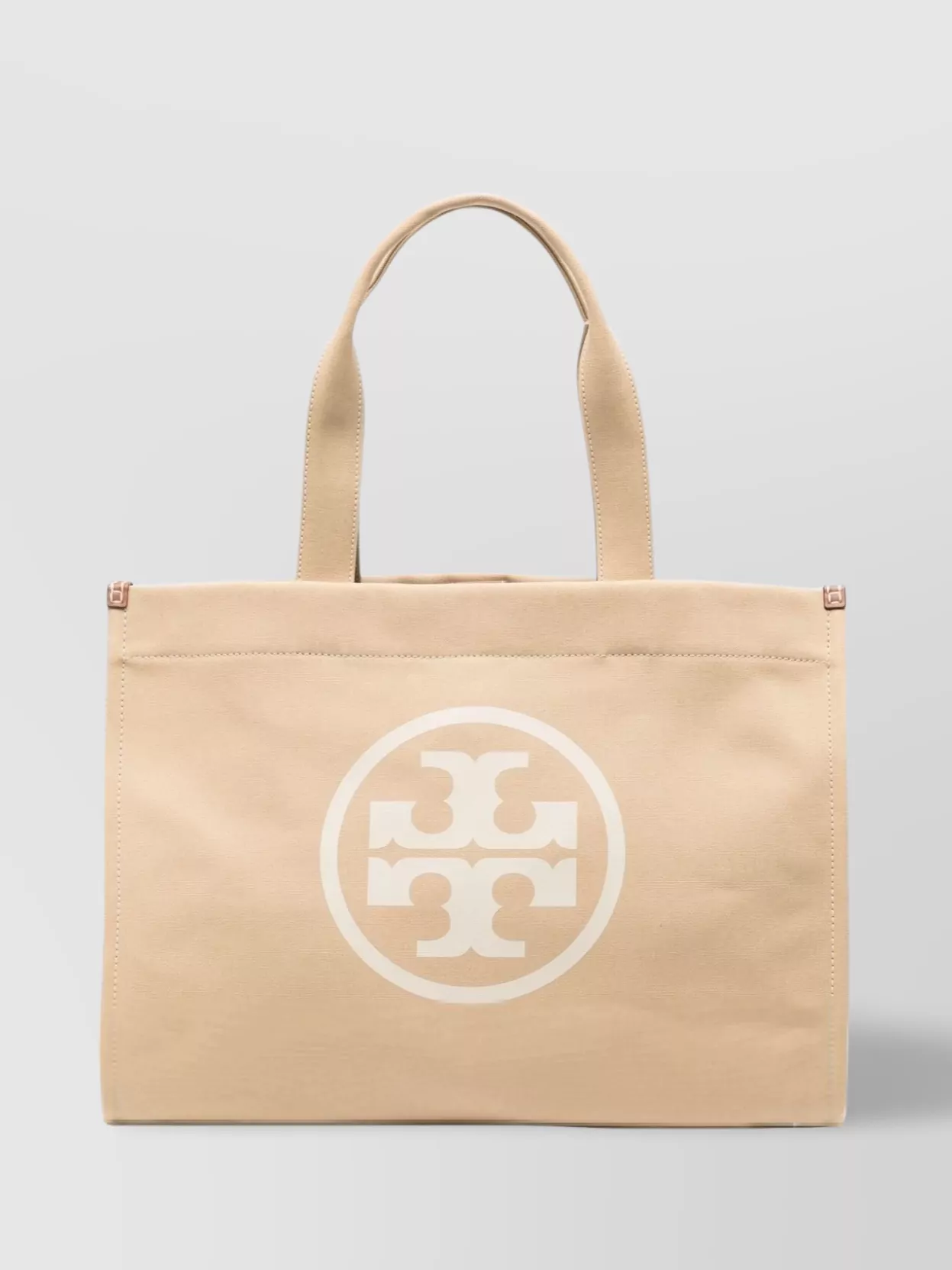 Shop Tory Burch Canvas Tote Bag With Rectangular Shape And Round Handles