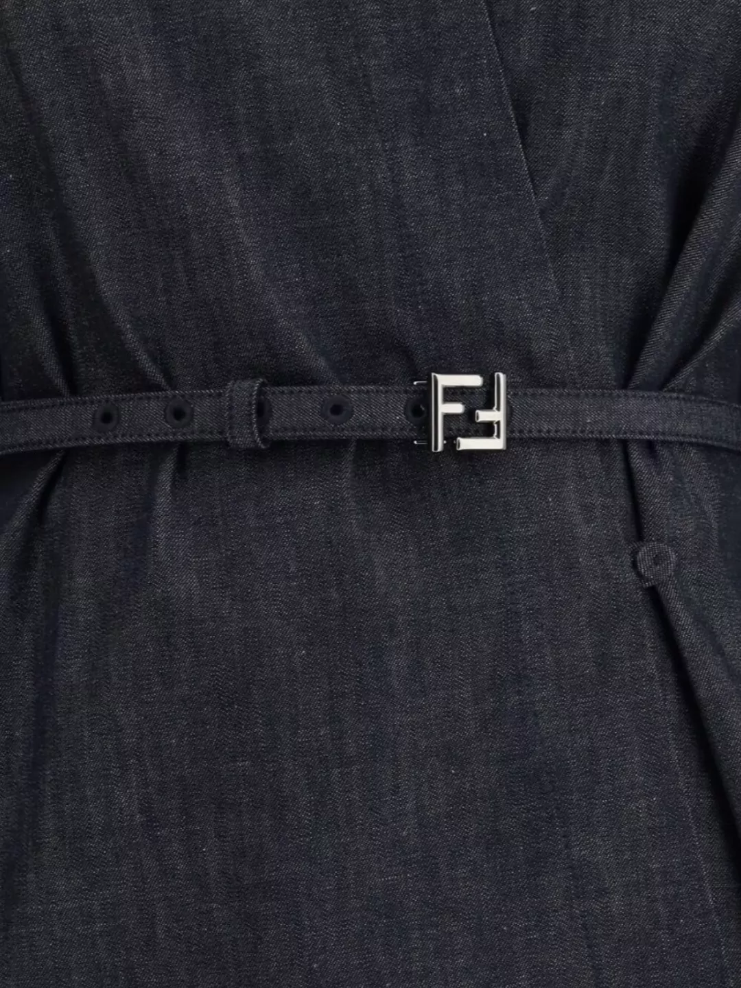 Fendi Midi Dress With Long Sleeves And Belted Waist