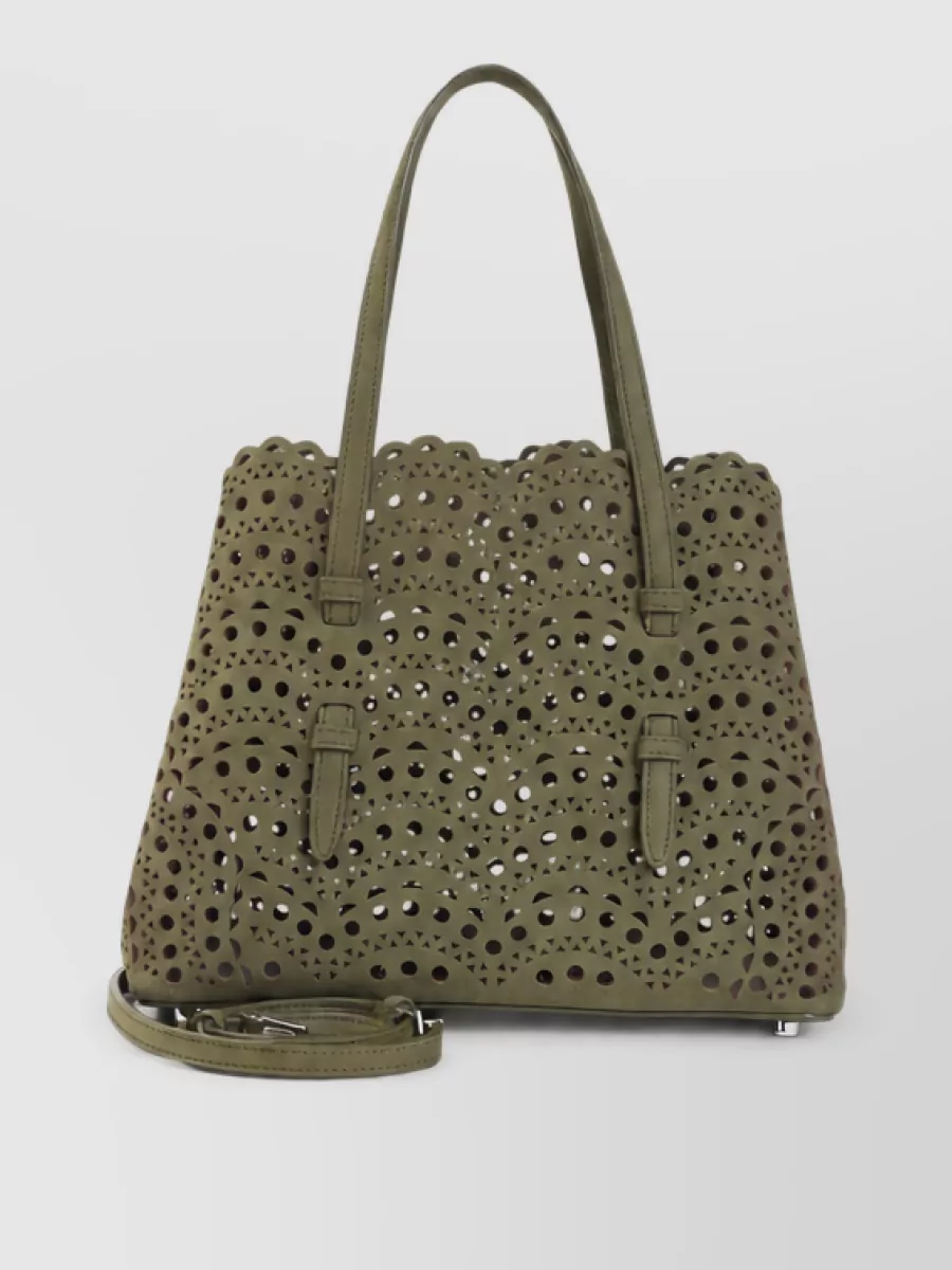 Alaïa Leather Laser Cut Tote Bag