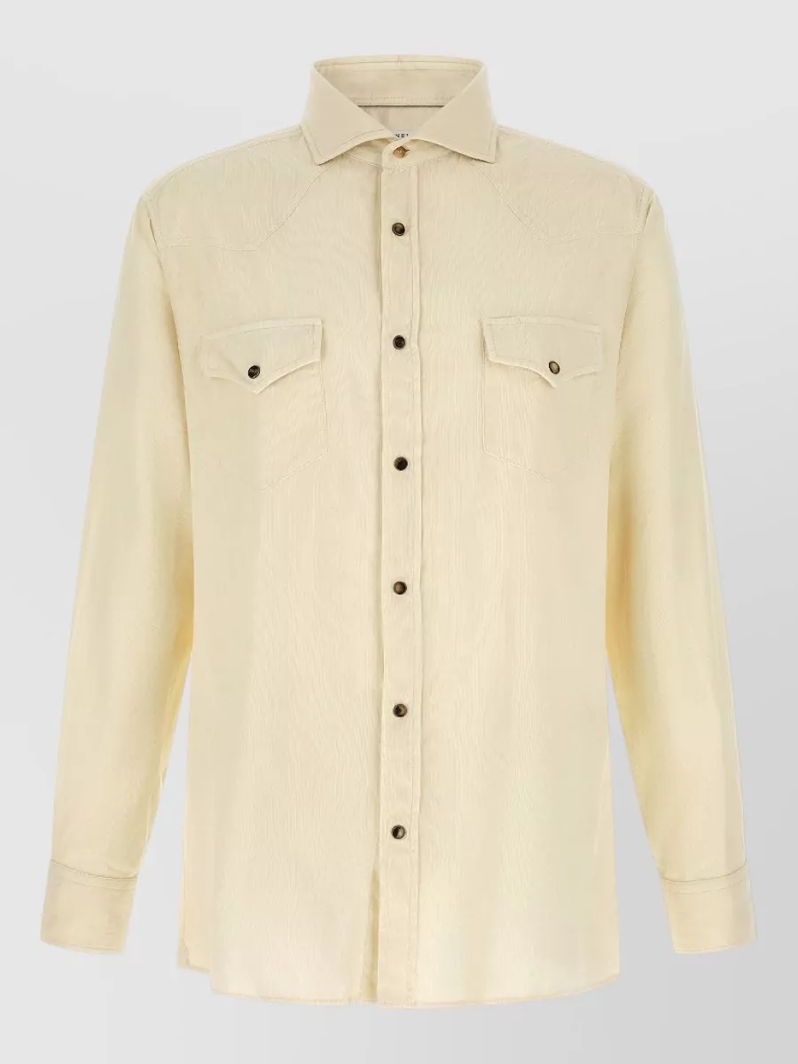 Brunello Cucinelli Cotton corduroy leisure fit western shirt