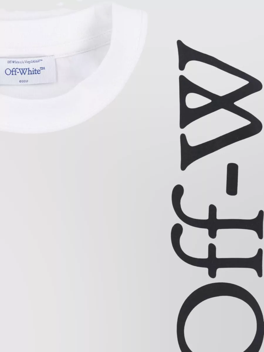 Off-White Cotton Logo Print Short Sleeve T-Shirt