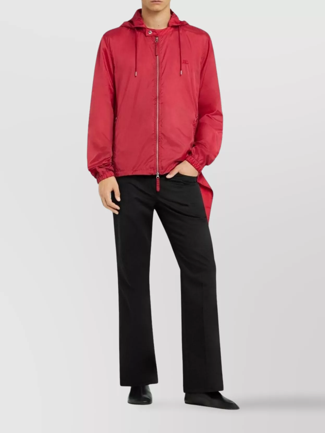 Courrèges Drawstring Accents Hooded Windbreaker