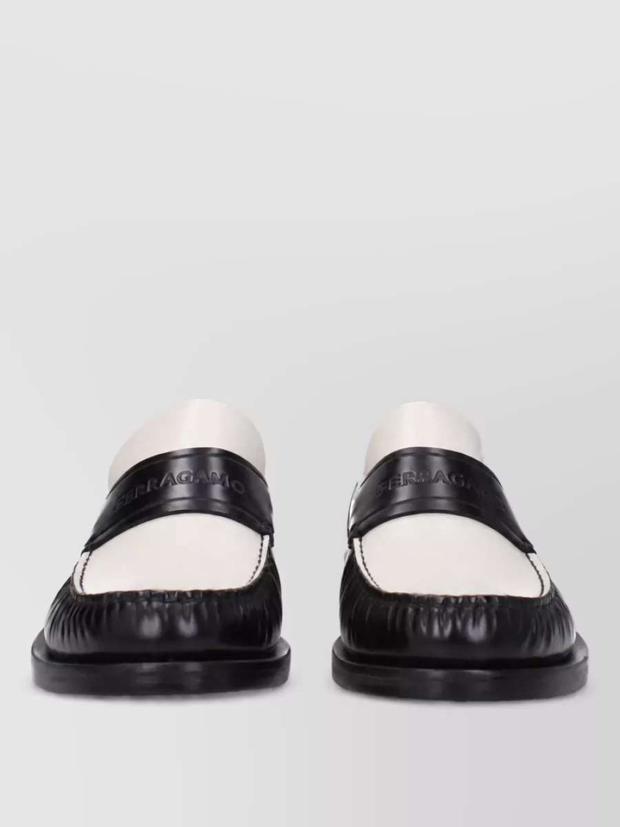 Ferragamo leather monk shoes