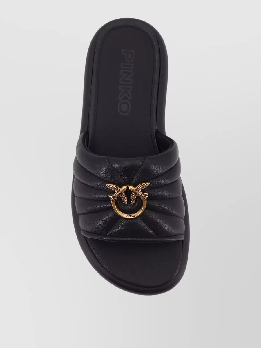 Pinko Flat Sandals Open Toe Quilted Design