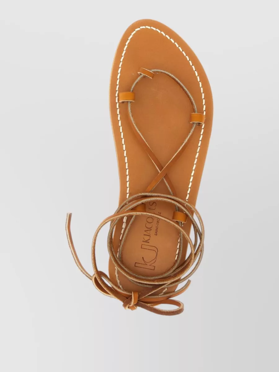 K. Jacques Leather Toe-Ring Sandals