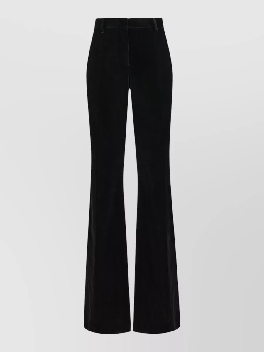 Etro cotton velvet high-rise flared trousers