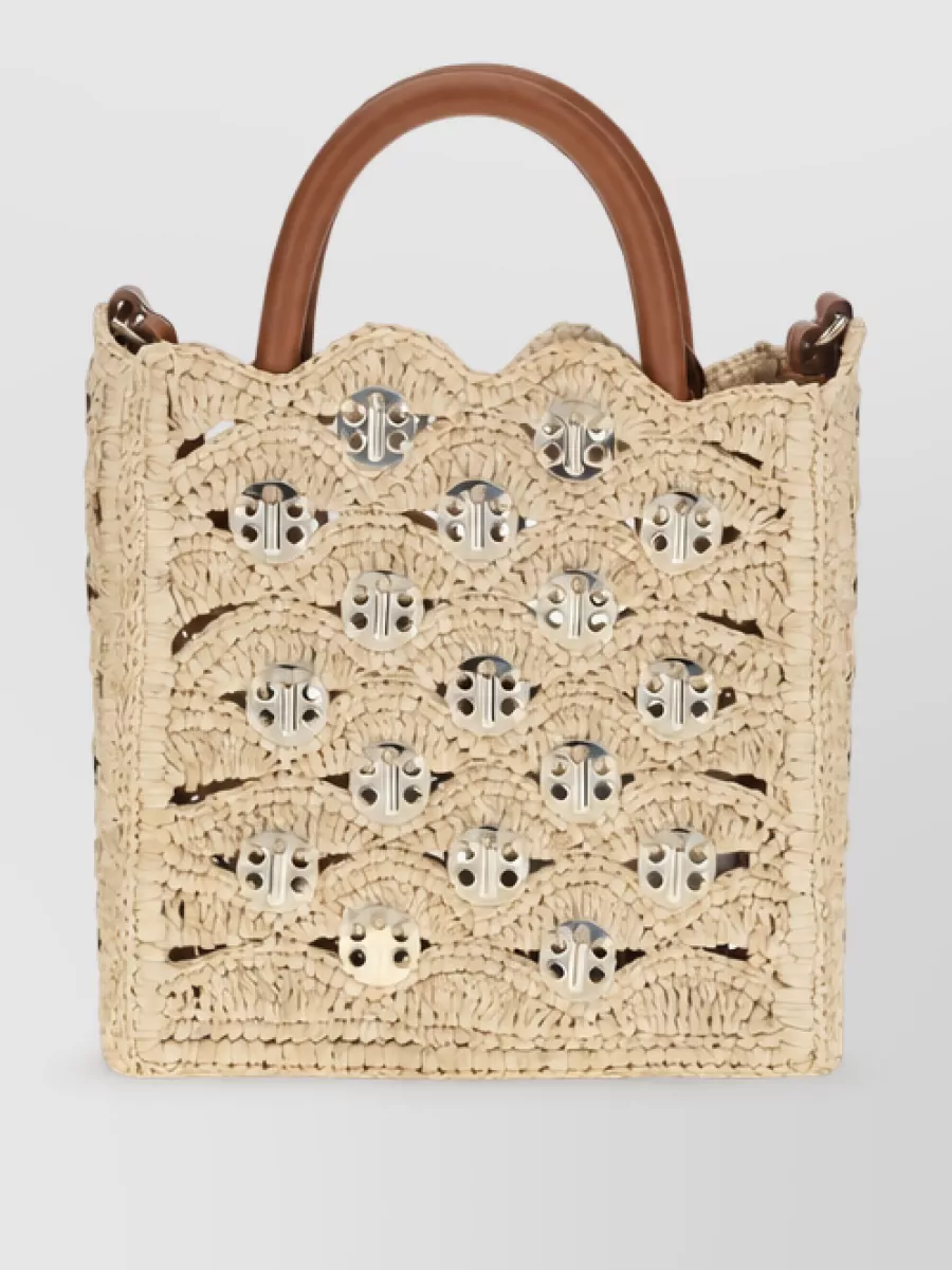 Paco Rabanne na raffia beach bag