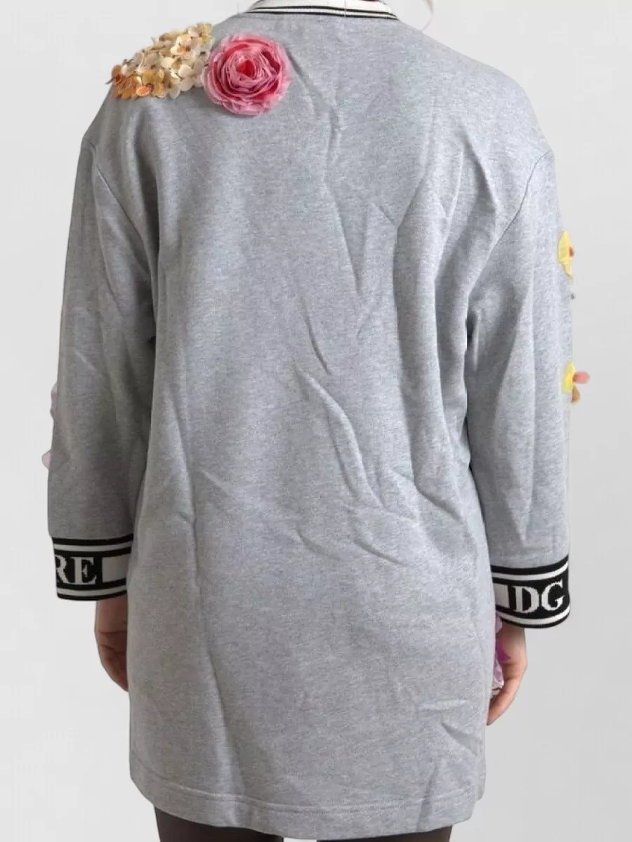 Dolce&Gabbana Cotton Floral Appliqué Sweatshirt