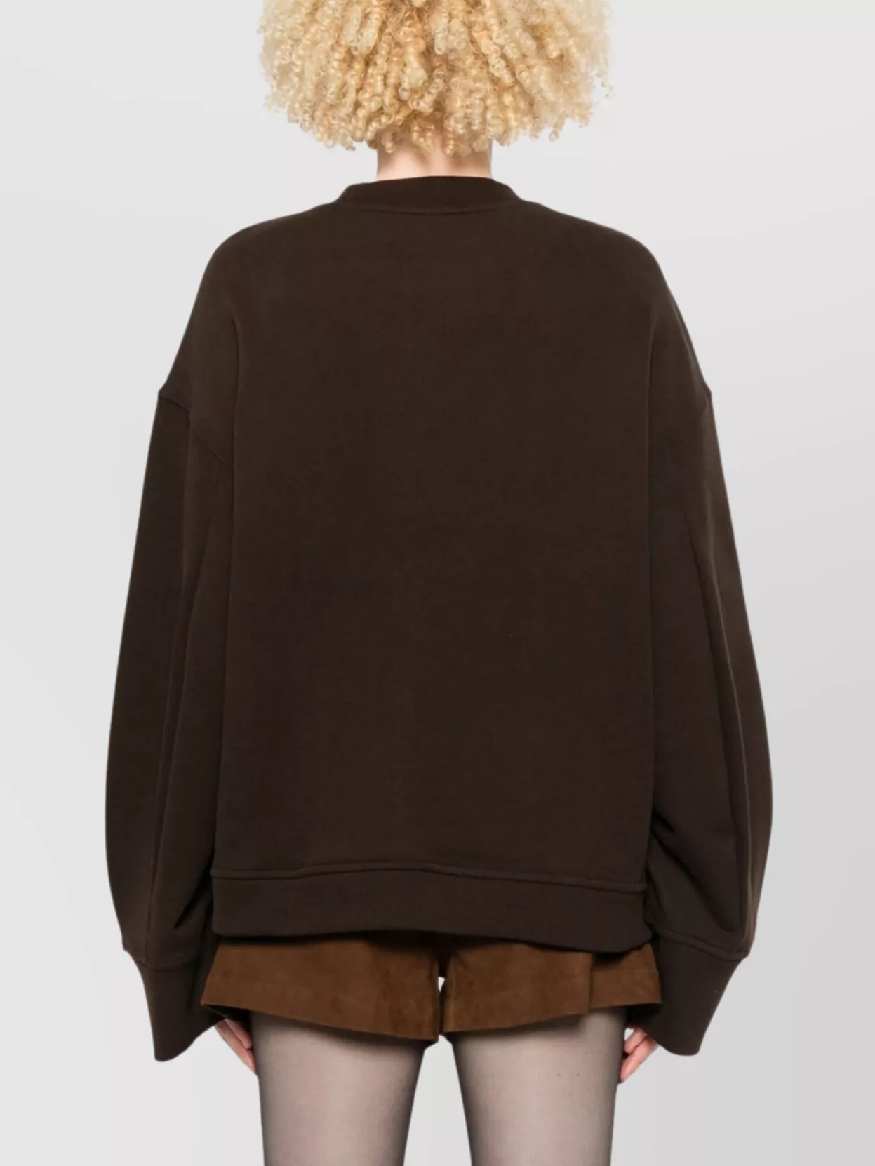 The Frankie Shop Talia Crew Neck Cotton Blend Sweater