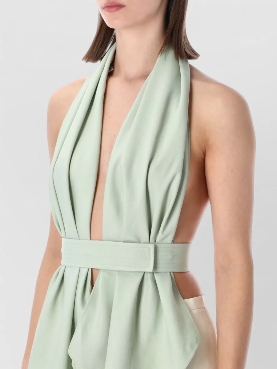 Alberta Ferretti Draped Sleeveless Blouse