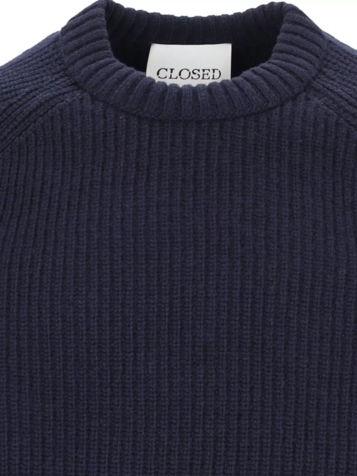 Closed Ribbed Long Sleeve Crew Neck Sweater