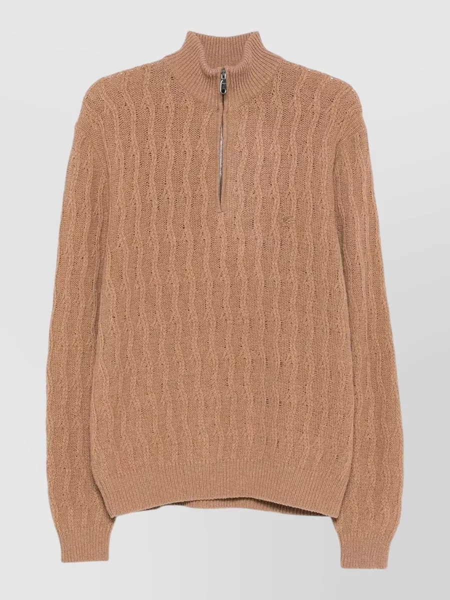 Etro cashmere quarter-zip high-neck jumper