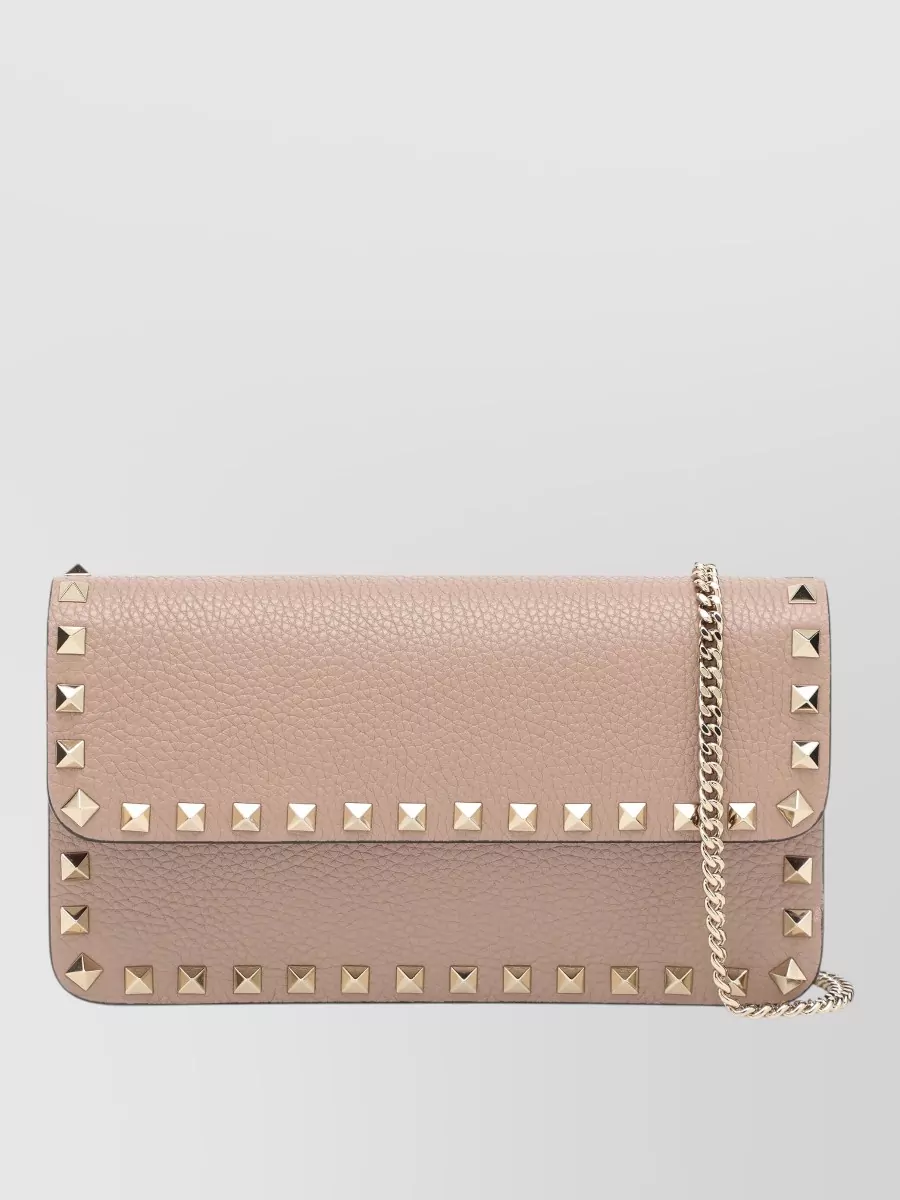 Valentino Garavani calf leather rockstud chain wallet