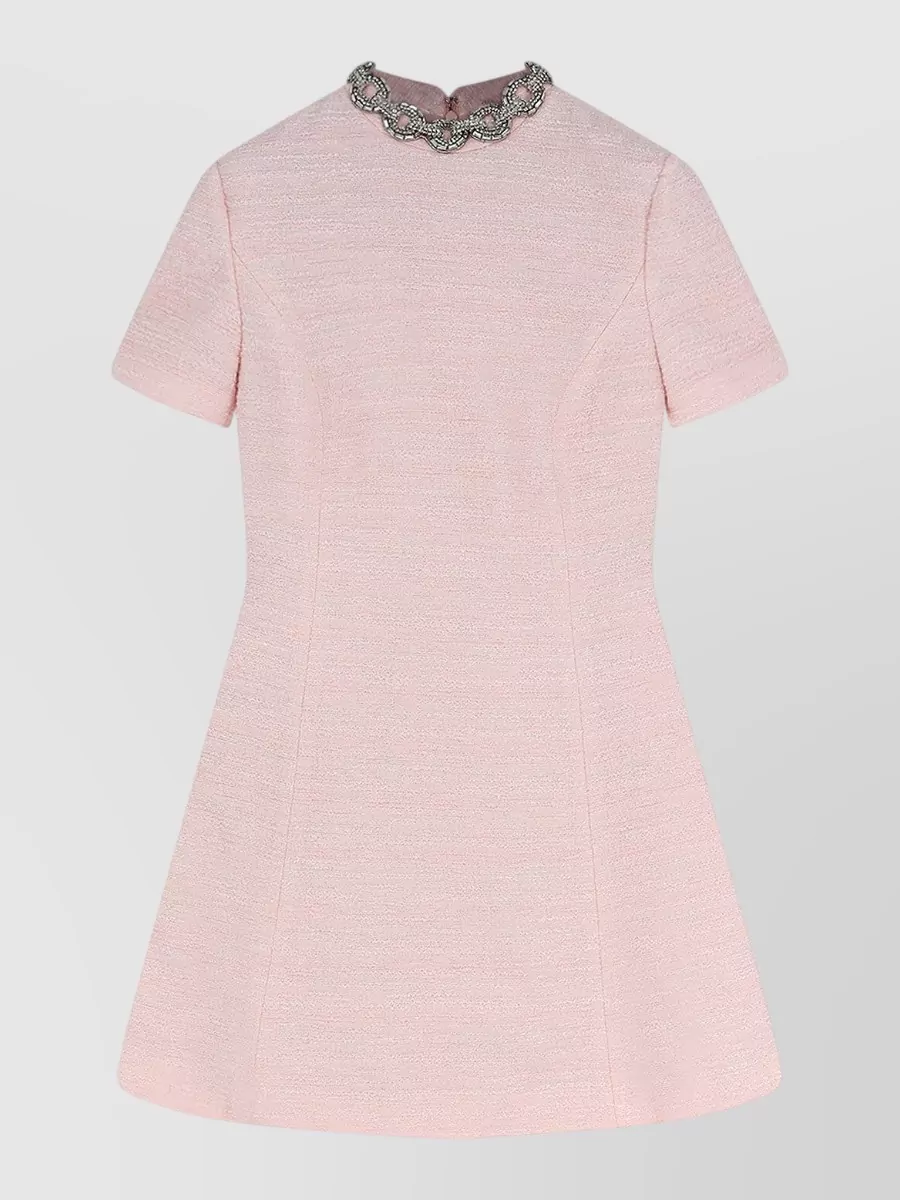 Valentino embellished crinkle tweed mini dress