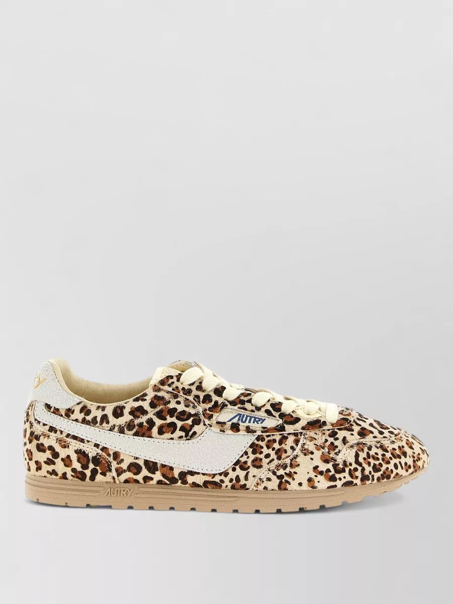 Autry Leather Leopard-Print Low-Top Sneakers