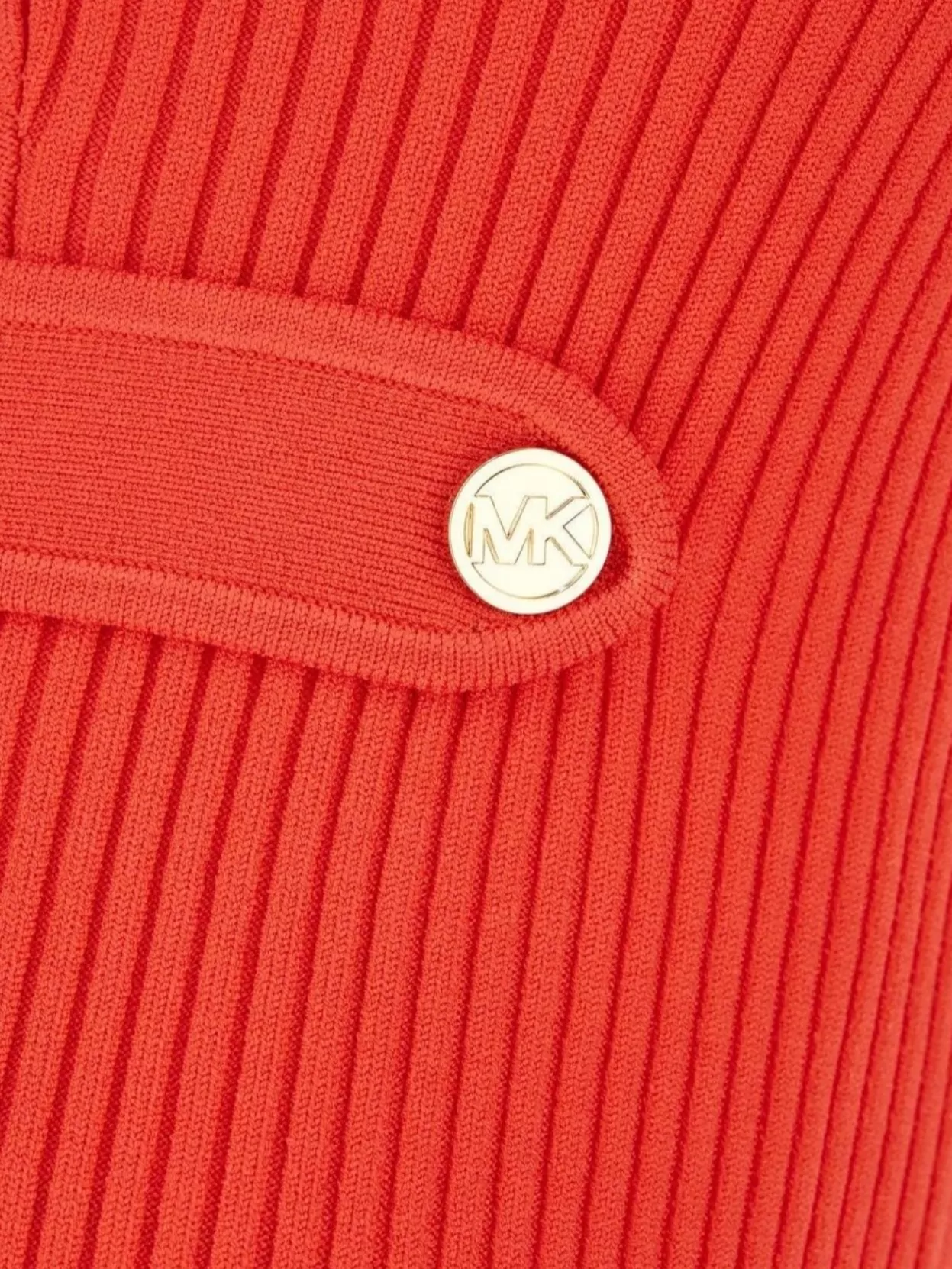 Michael Kors Stretch Viscose Blend Dress With Button Detailing In Red