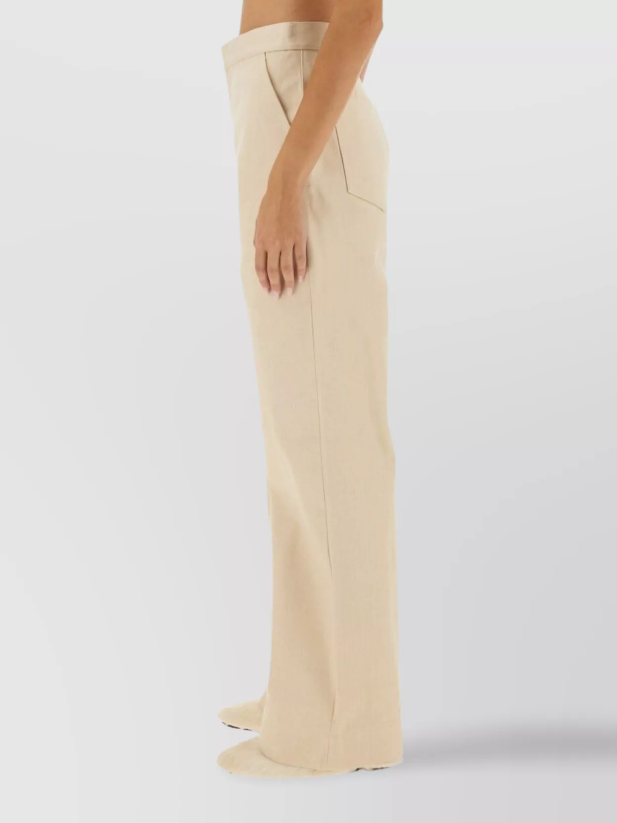 JIL SANDER WIDE LEG TROUSERS WITH FRONT AND BACK POCKETS