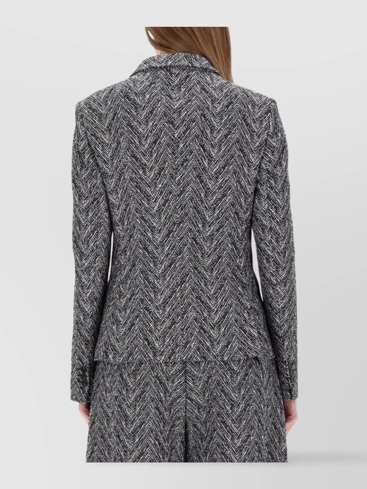 Boss Tailored Chevron Pattern Jacket With Long Sleeves