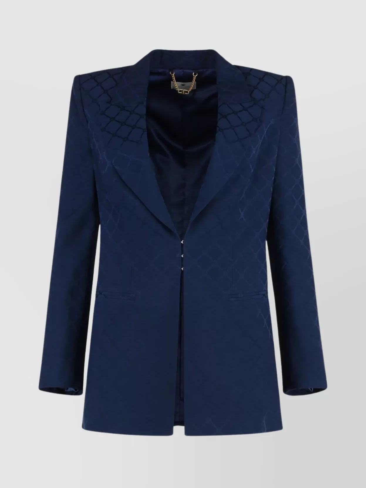 Elisabetta Franchi Jacquard Lapel Collar Blazer