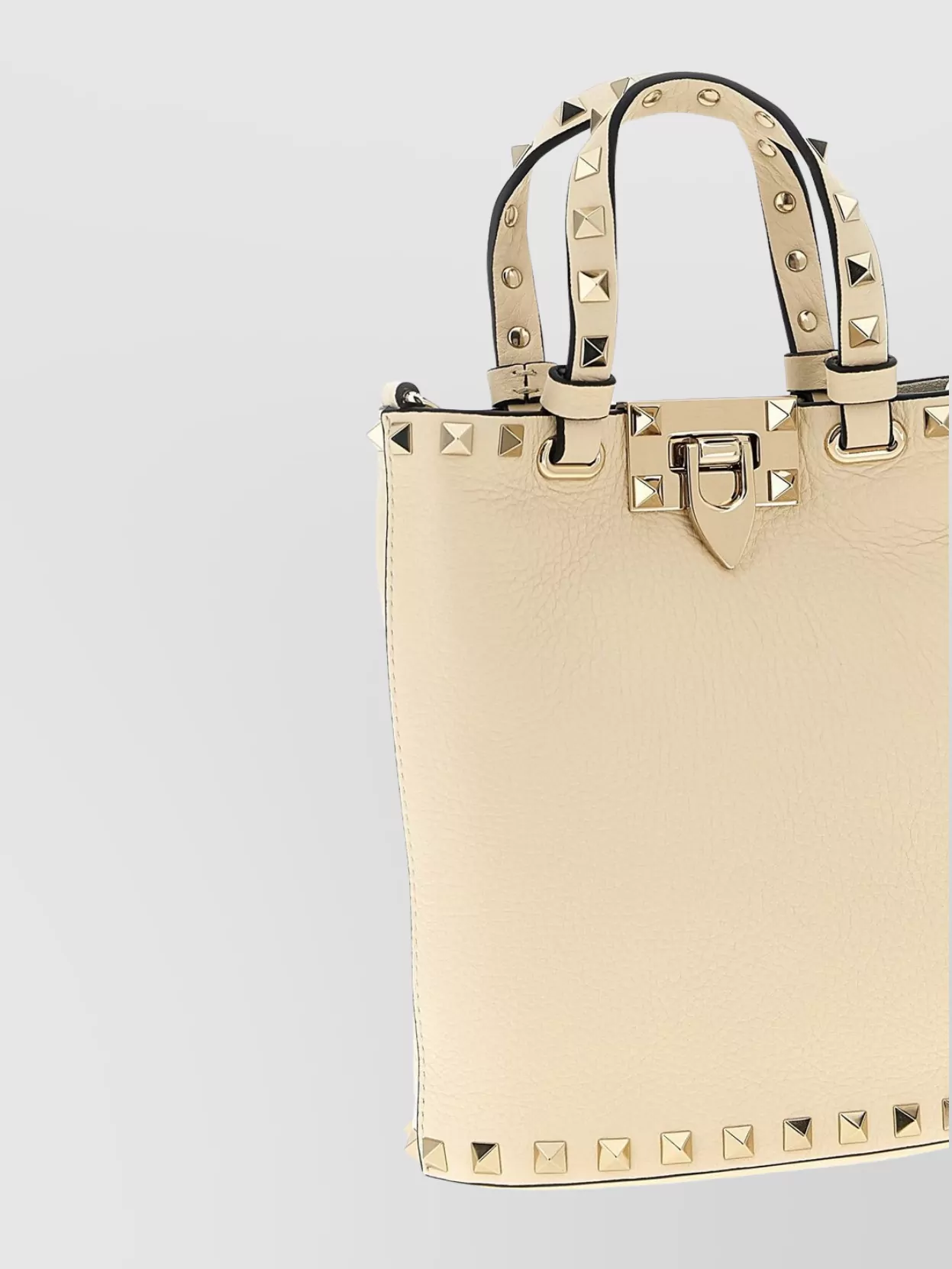 Valentino Garavani Rockstud Textured Leather Clutch Bag