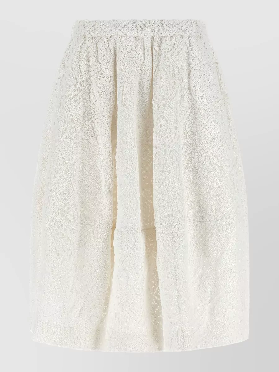Comme des Garçons Cotton macramé flared midi skirt