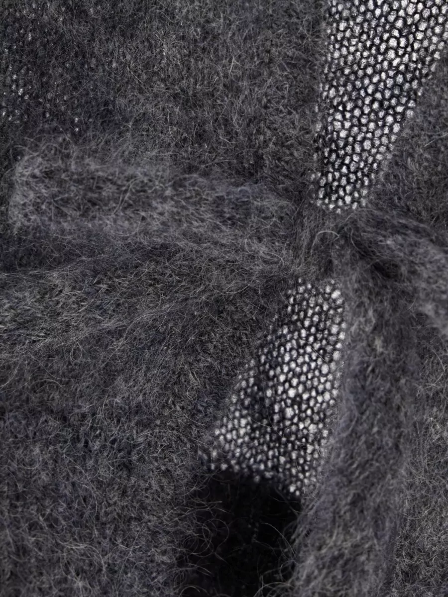 Ganni Mohair Wool Blend Bow-Detail Cardigan