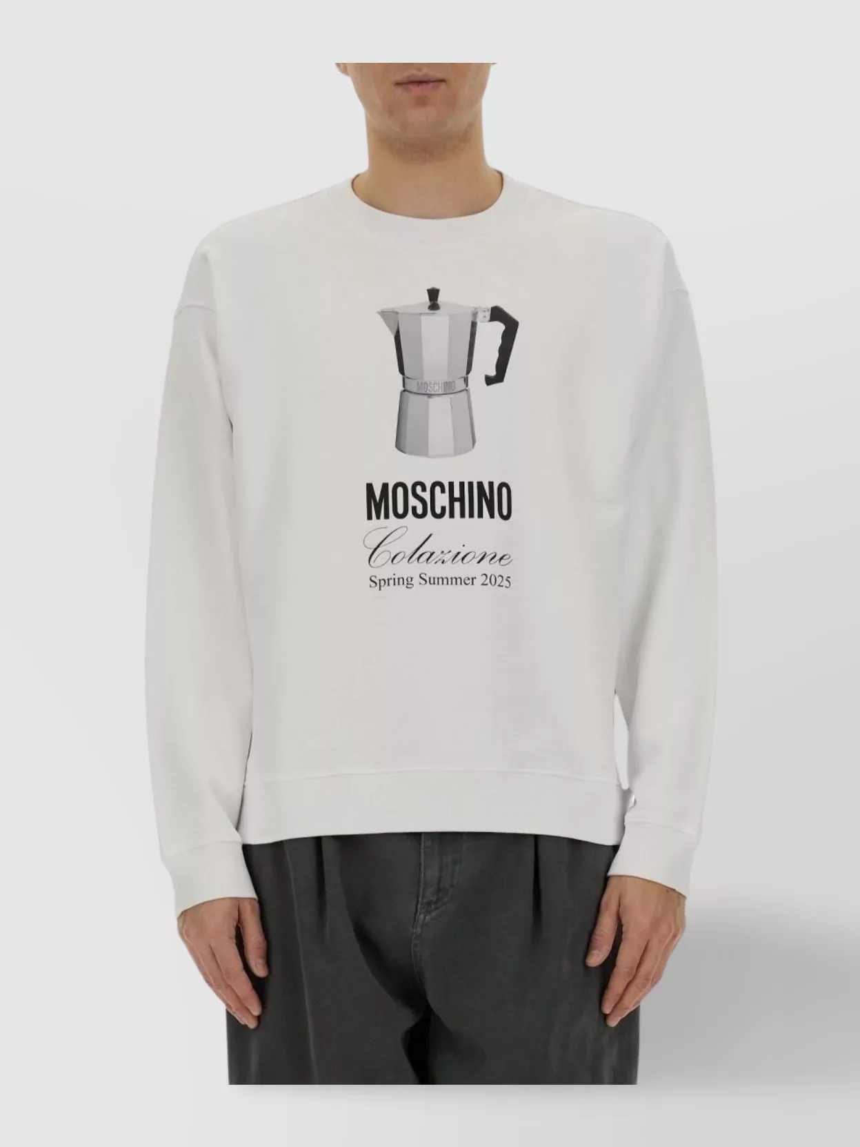 Moschino Morning Graphic Print Crew Neck Sweatshirt