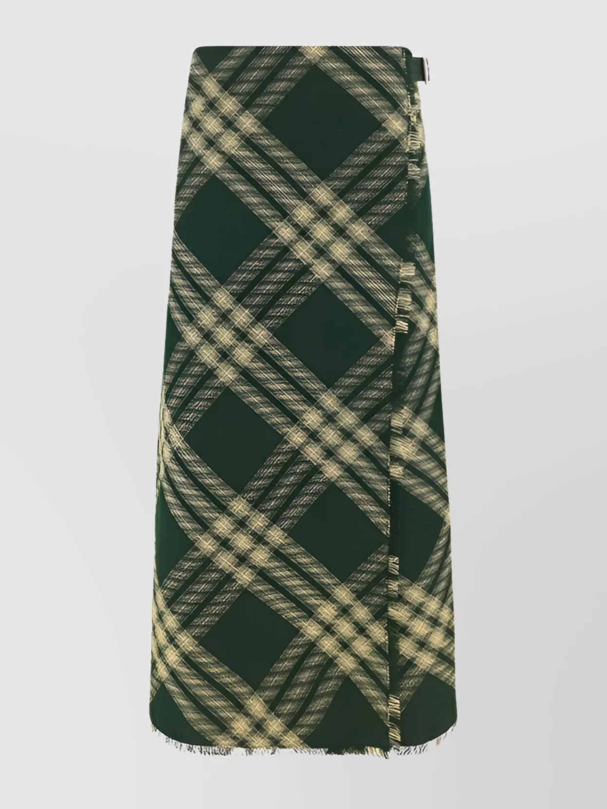 Shop Burberry Wool Skirt With Asymmetrical Check Pattern