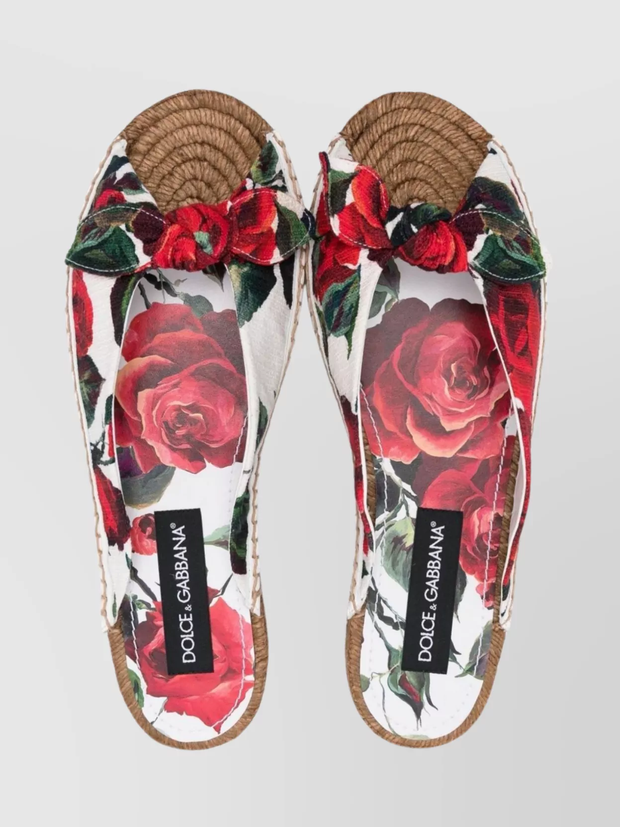 Dolce&Gabbana Bow Floral Print Espadrille Sandals