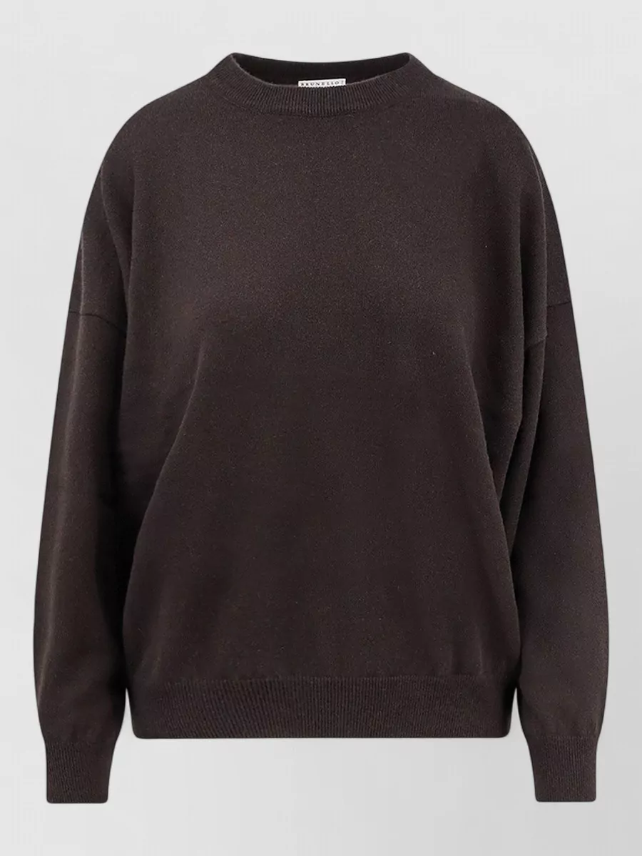 Brunello Cucinelli cashmere ribbed crew neck sweatshirt