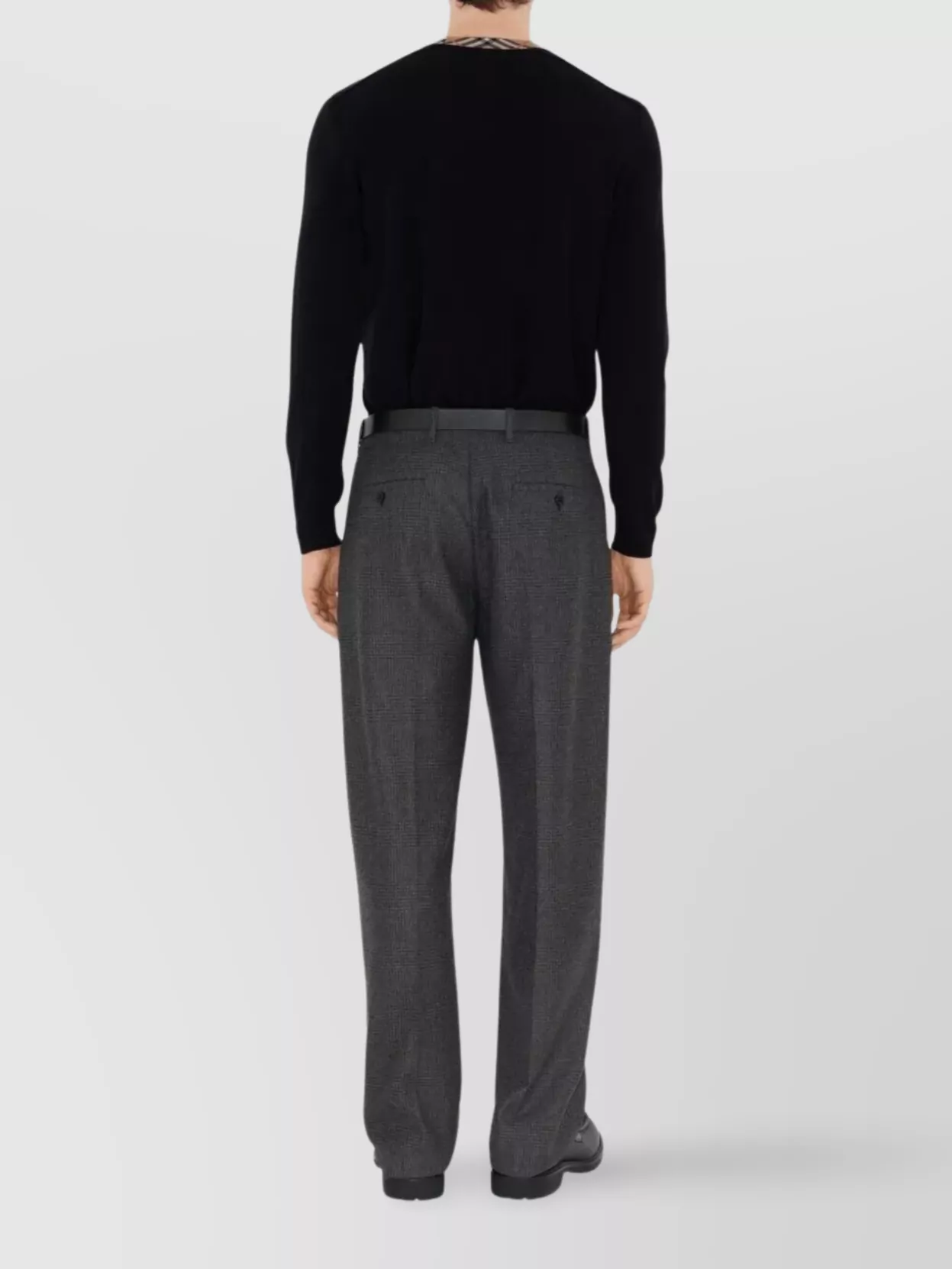 Burberry Wool Sweater With Check Pattern Detail