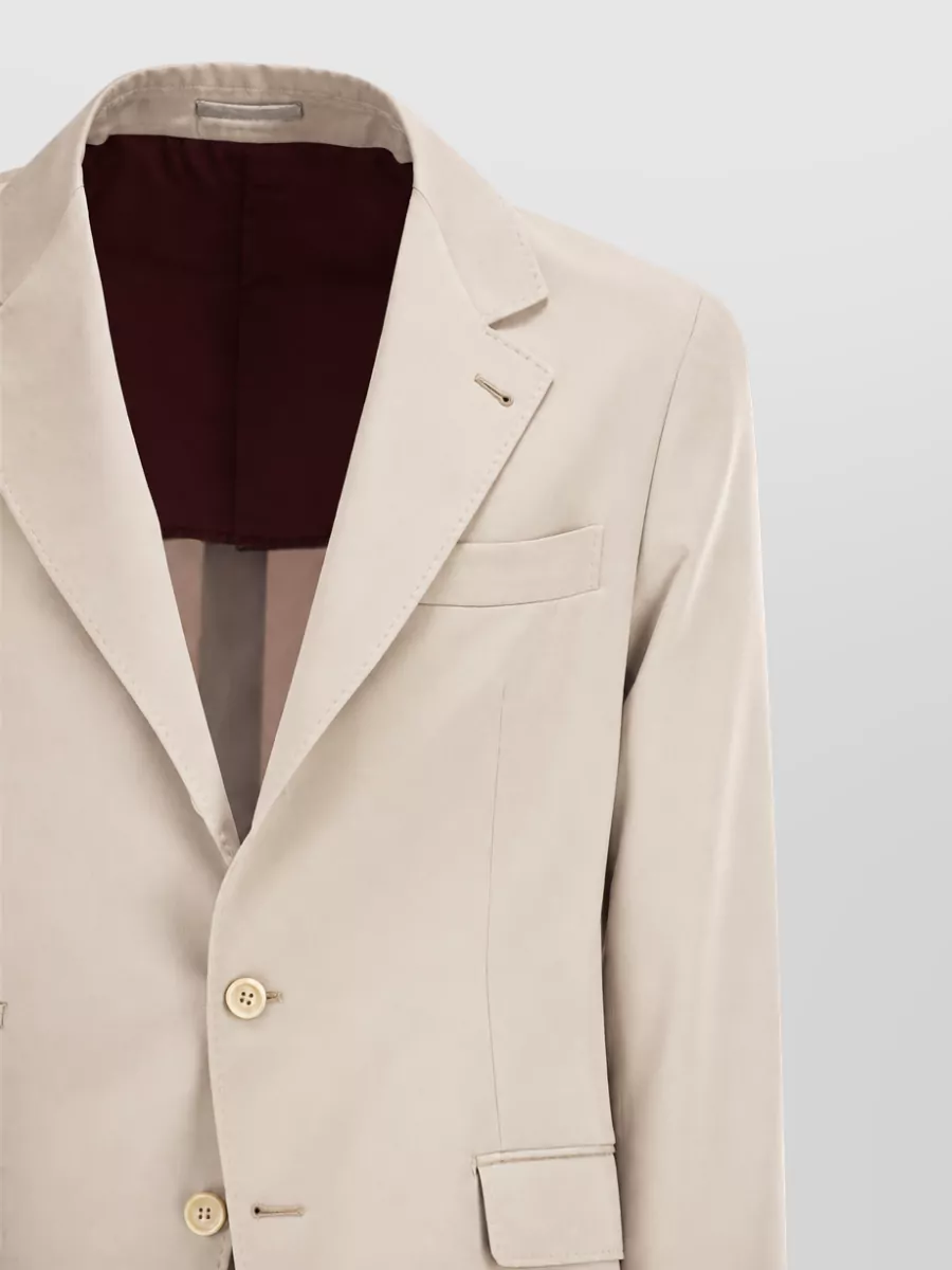 Brunello Cucinelli Silk Single Breasted Coat