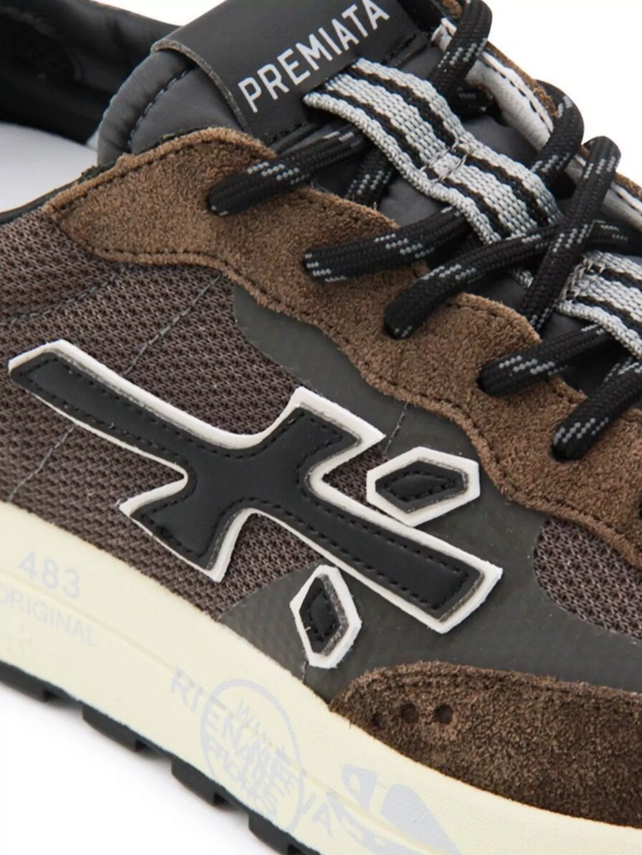 Premiata Casual Low Top Sneakers With Contrast Sole In Multi
