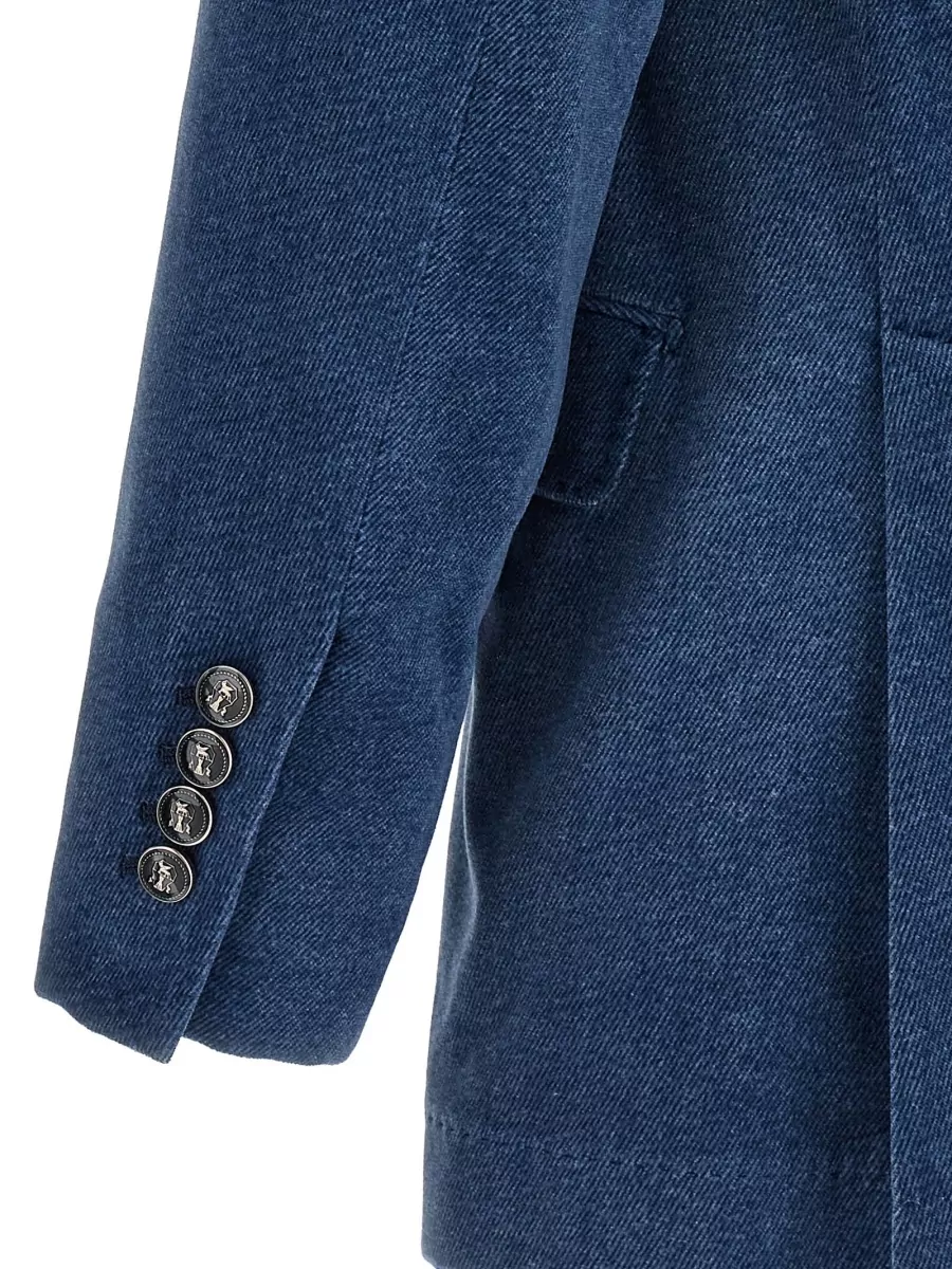 Brunello Cucinelli Cotton Velvet Single Breasted Blazer