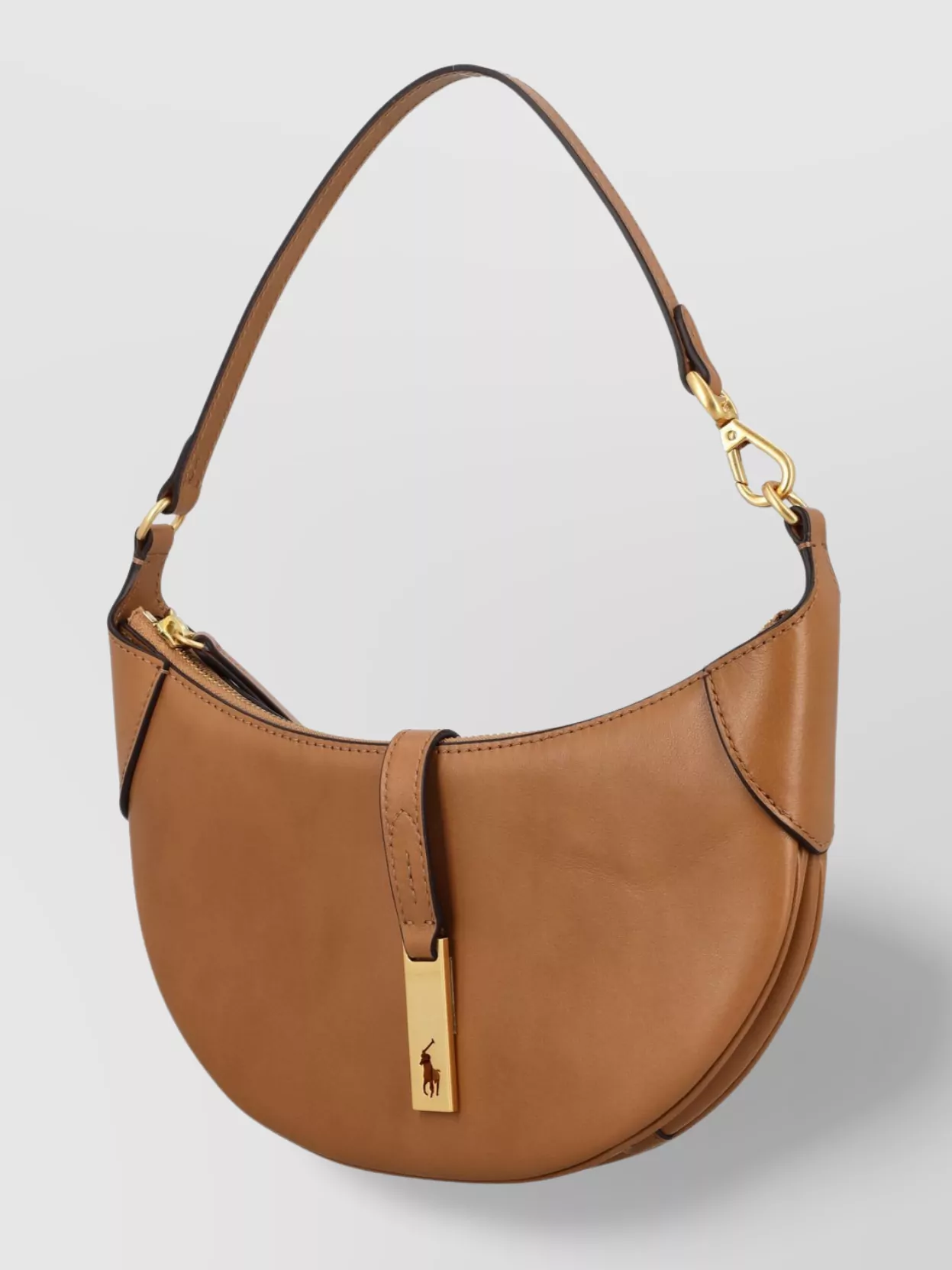 Polo Ralph Lauren Curved Shape Shoulder Bag With Gold-Tone Hardware