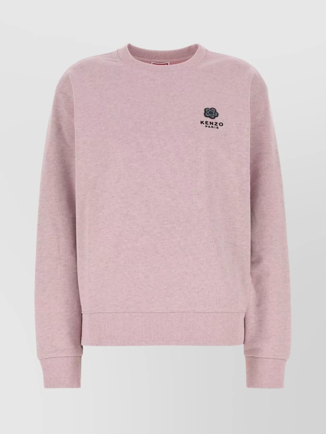 Kenzo Oversize Crew Neck Sweatshirt With Floral Back In Pink