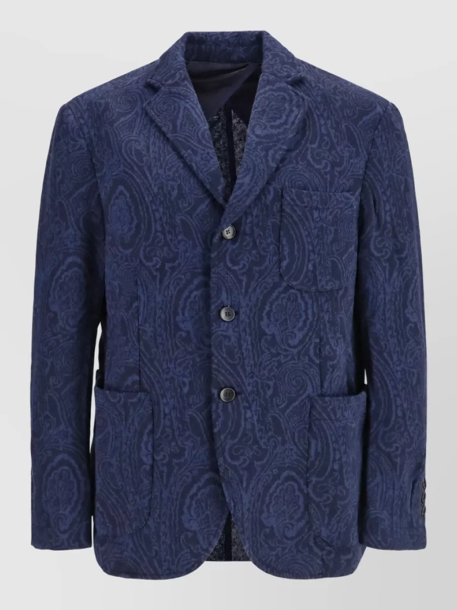Etro merino wool single-breasted jacquard suit jacket