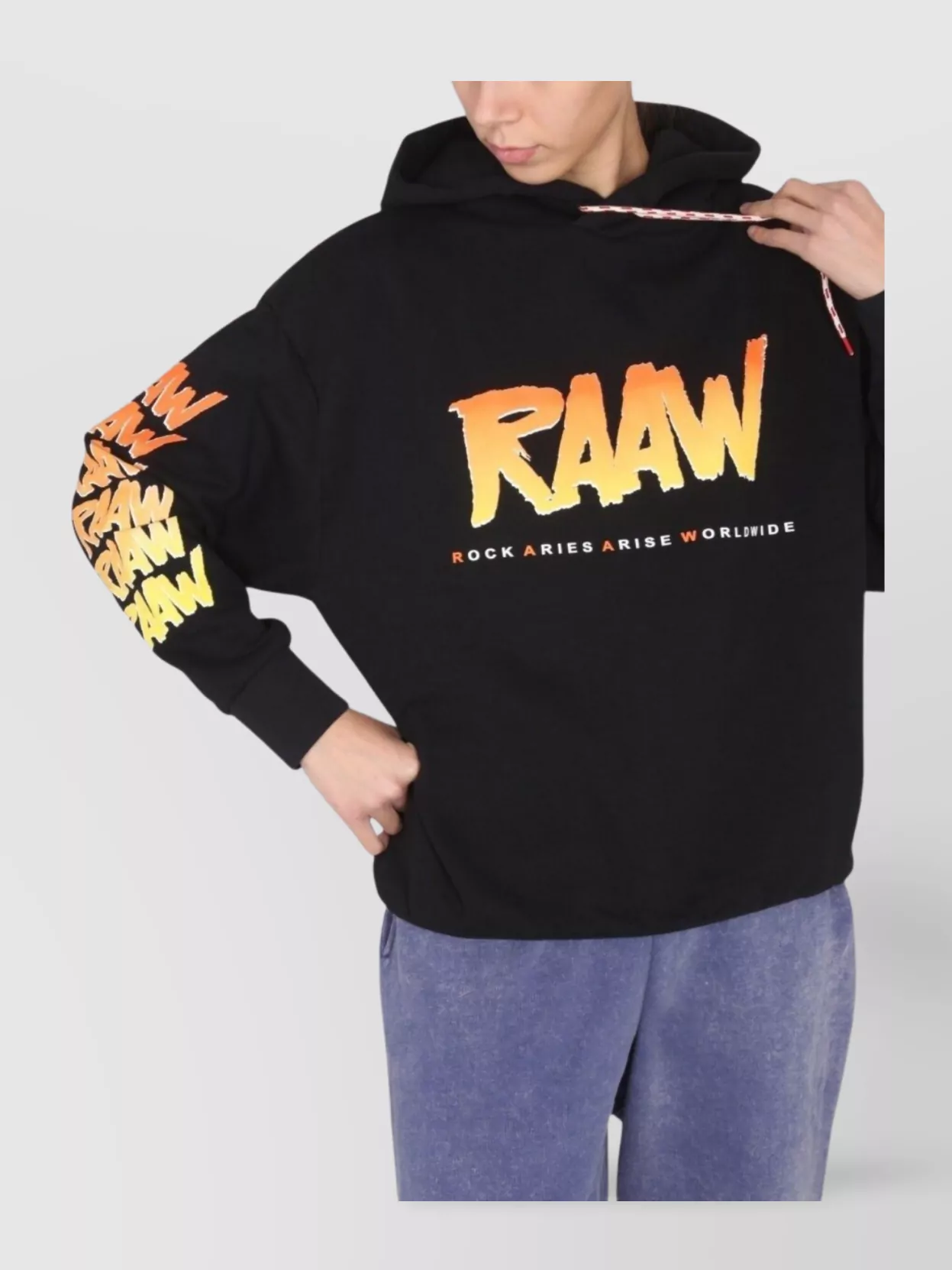 Aries Logo Print Hooded Sweatshirt