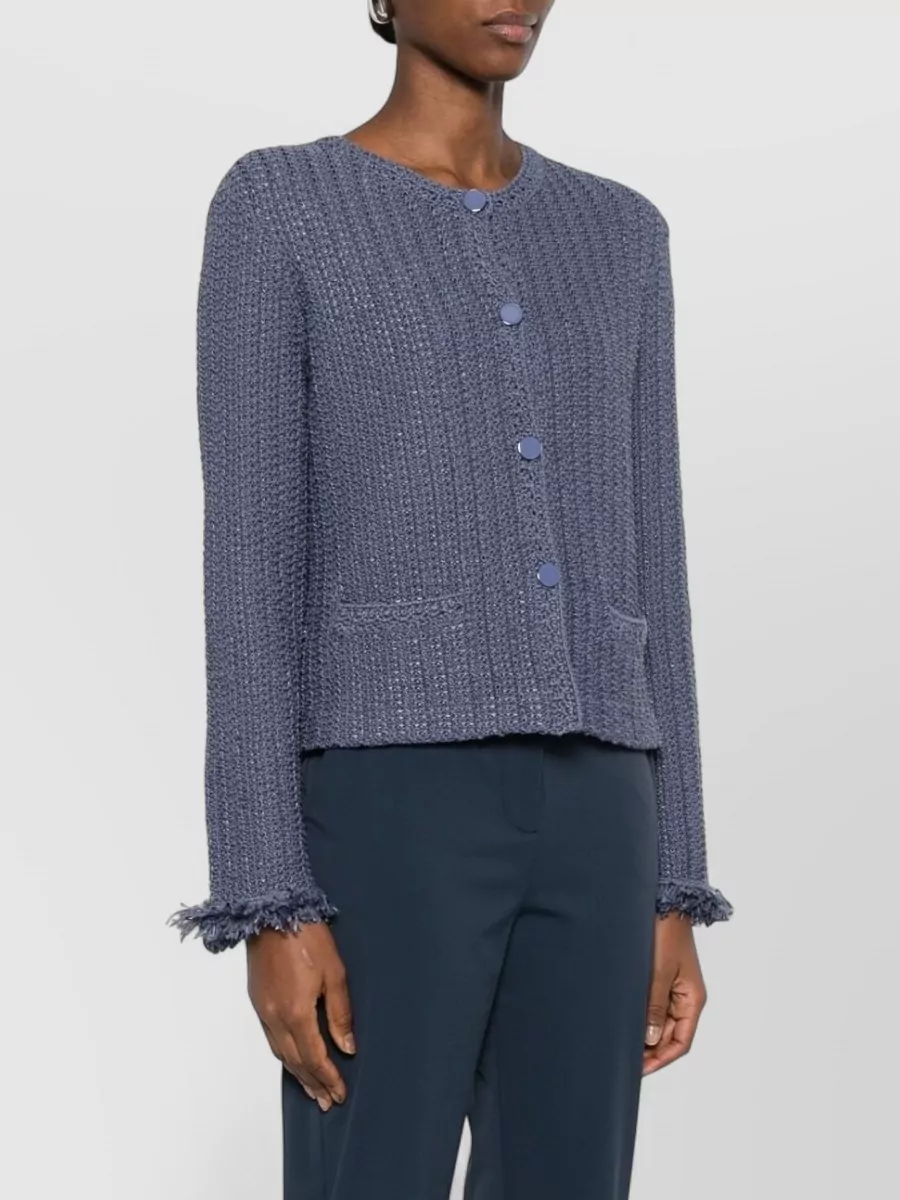 Emporio Armani Fringed Knit Blazer