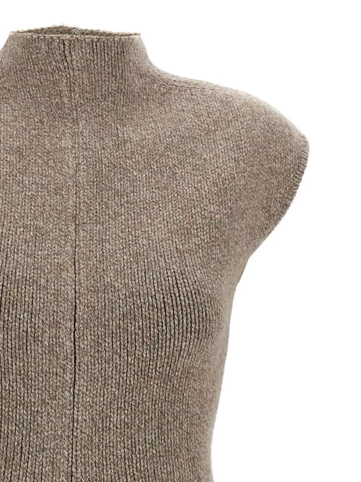 Magda Butrym Marled Knit Skater Dress In Beige